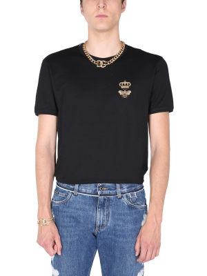 Dolce & Gabbana Logo Embroidered T-shirt