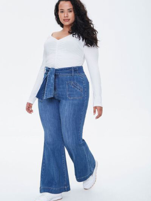 Plus Size High-rise Flare Jeans