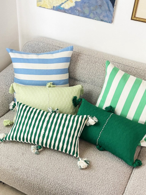 Antigua Pillow - Emerald Stripe