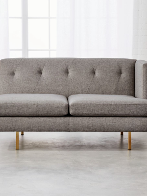 Avec Grey Right Arm Sofa With Brass Legs