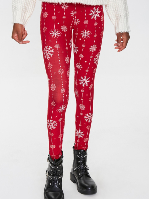 Snowflake Print Leggings