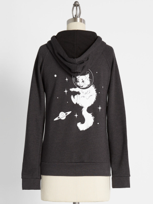 Galactic Kitty Cat Zip-up Hoodie