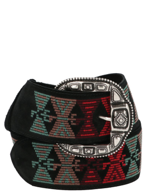 Etro Geometric Embroidered Belt