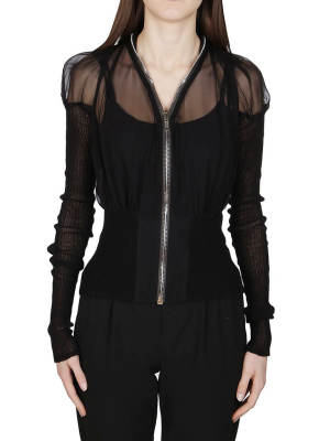 Rick Owens Semi Sheer Panelled Cardigan