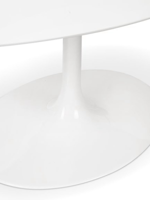 Tulip Table - Oval Tulip Dining Table, White Lacquer, Width 67in