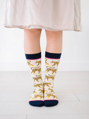 Woven Pear Socks: Purr Fect Match