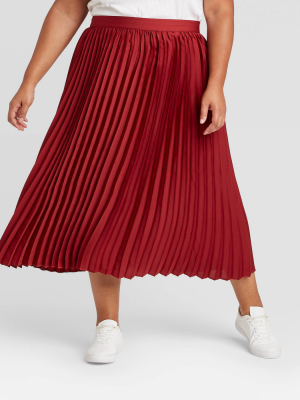 Women's Plus Size Pleated Skirt - Ava & Viv™