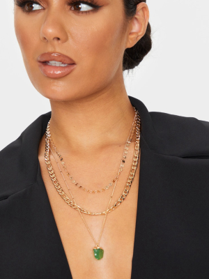 Gold Chain Crystal Layering Necklace