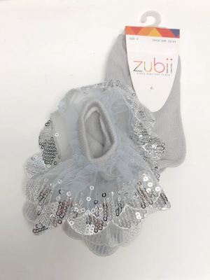 Zubii Sequin Lace Ankle Sock - Grey