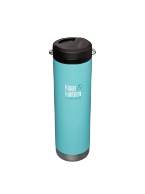 Klean Kanteen 20oz Tkwide Insulated Stainless Steel Water Bottle With Flip Straw Cap - Purist Blue