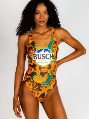 The Busch In The Brush | Camo Busch Beer One Piece Swimsuit