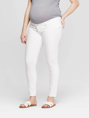 Maternity Inset Panel White Skinny Jeans - Isabel Maternity By Ingrid & Isabel™ White