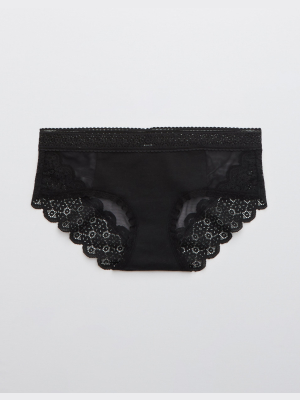 Aerie Queens Lace Mesh Boybrief Underwear