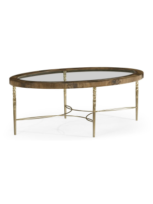 Oval Coffee Table With Brass Base