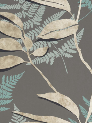 Feuille D'or Wallpaper In Cacao And Gold From The Folium Collection By Osborne & Little