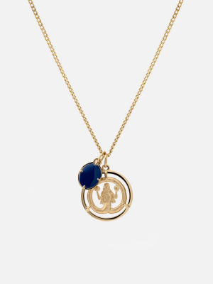 Eternita Necklace, Gold Vermeil/ Blue