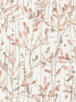 Leandra Coral Floral Trail Wallpaper From The Scott Living Ii Collection By Brewster Home Fashions