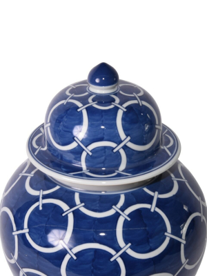 Circle Temple Jar Indigo Blue