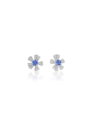 Wonderland Orchid Sapphire Stud Earrings