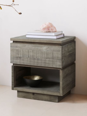 Emmerson® Modern Reclaimed Wood Nightstand - Stone Gray