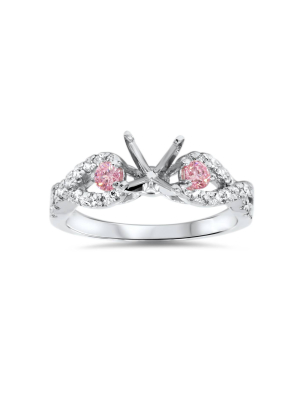 Pompeii3 3/8ct Pink Sapphire & Diamond Infinity Ring Setting 14k White Gold