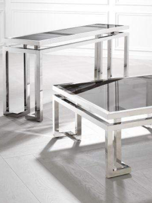 Eichholtz Palmer Console Table - Silver & Black