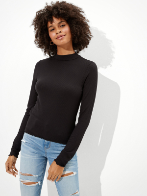 Ae Long Sleeve Mock Neck T-shirt