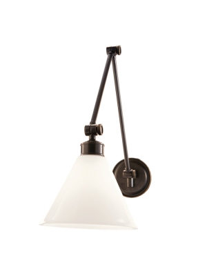 Hudson Valley Lighting Exeter Sconce - Old Bronze & Opal Glossy