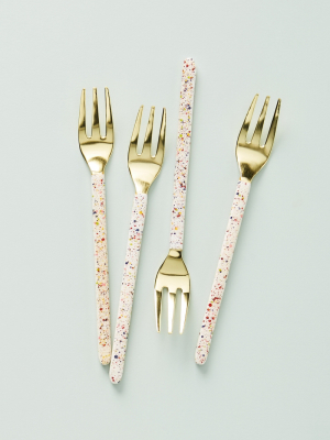 Jemina Terrazzo Appetizer Forks, Set Of 4