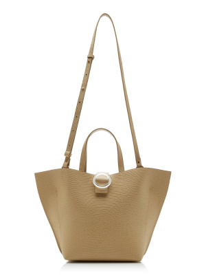 Embossed Leather Shell Tote