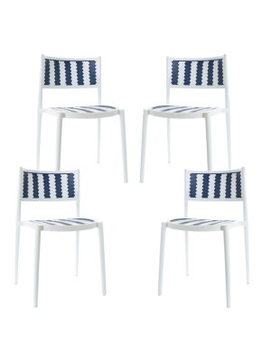 Set Of 4 Jeremiah Indoor / Outdoor Dining Chair Gray - Poly & Bark