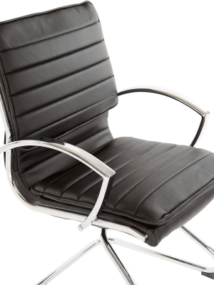 Guest Faux Leather Chair With Chrome Base - Osp Designs