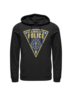 Men's Stranger Things Hawkins Police Crest Pull Over Hoodie