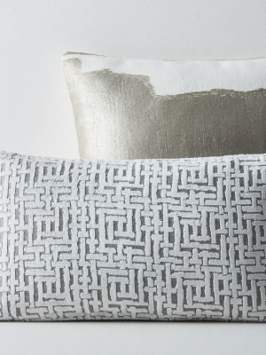 Ink & Crosshatch Pillow Cover Set - Platinum