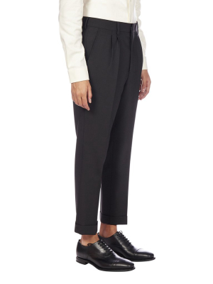 Ami Pleated Cropped Trousers