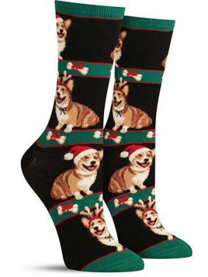 Corgi Christmas Socks | Womens
