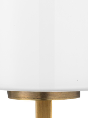 Jamie Young Blueprint Sconce In Antique Brass Metal And White Glass