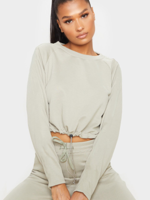 Sage Green Basic Gym Sweat Top