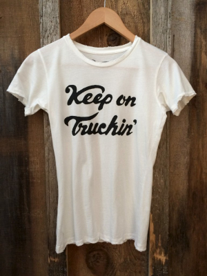 Keep On Truckin Womens Tee Wht/blk