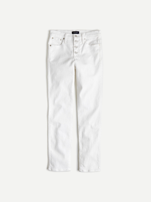 10" Vintage Straight Jean In White With Button Fly