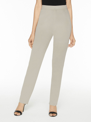 Straight Leg Knit Pant, Almond Beige