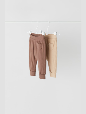 Two-pack Of Ribbed Pants