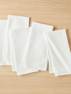 Waffle Weave White Dishtowels Set Of 5