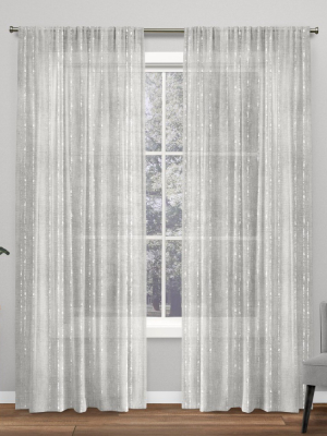 Muskoka Teardrop Slub Embellished Hidden Tab Top Curtain Panel Pair -exclusive Home