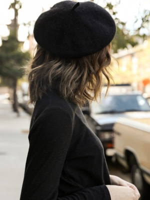 Leto Accessories Felt Beret Hat