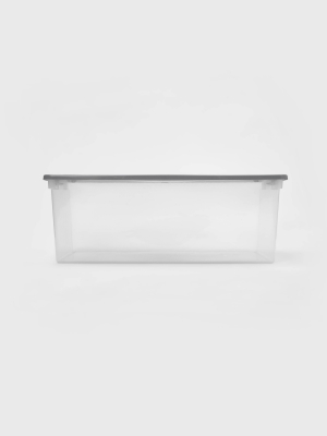 110qt Latching Clear Storage Box Gray - Room Essentials™