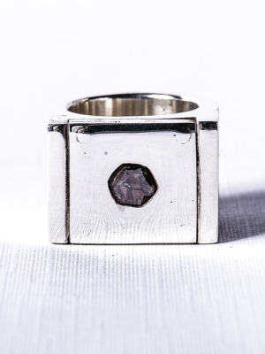 Plate Ring Single (0.2 Ct, Diamond Slab, 17mm, Pa+dia)