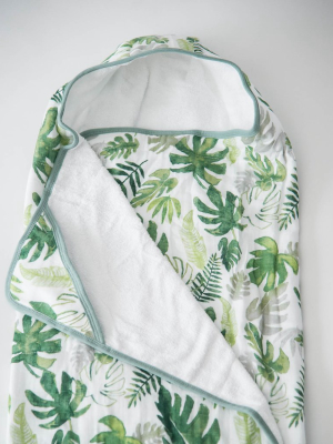 Toddler Hooded Towel - Tropical Leaf