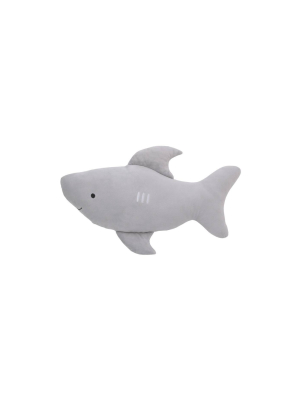 Little Love By Nojo Shark Shaped Throw Pillow With 3d Fins - Gray