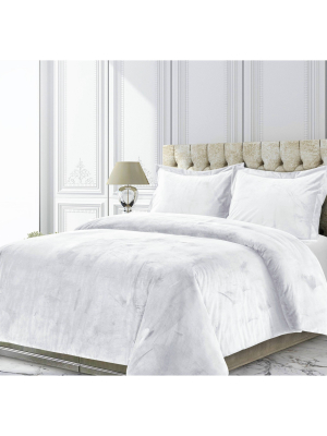 Venice Velvet Oversized Solid Duvet Cover Set - Tribeca Living